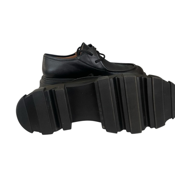 Lisa Vicky Dare Lug Sole Derby Shoes Black Vegan Leather Size 9  Chunky Platform - Picture 4 of 9